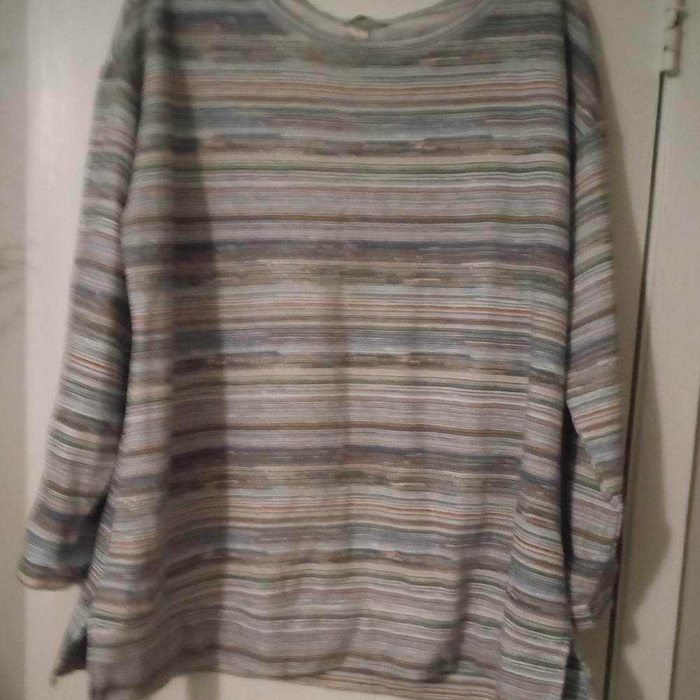 C J Banks Women's Striped Crew Neck Multicolor Sweater Size2X - Picture 1 of 6